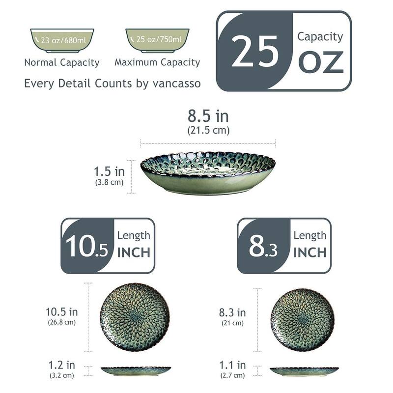 vancasso Chrys Flambed Glaze Stoneware Dinnerware Set
