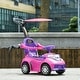 preview thumbnail 8 of 16, Push Car for Kids 1-3 Years, 3 in 1 Ride on Sliding Car, Foot to Floor Baby Push Car with Removable Handle, Music, Horn, Canopy