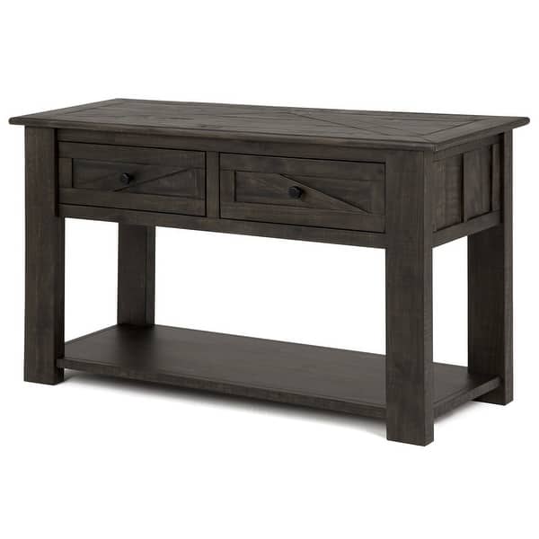 slide 2 of 2, Magnussen Home Garrett Weathered Charcoal Rectangular Sofa Table - 50''W x 18''D x 29''H Charcoal - Wood