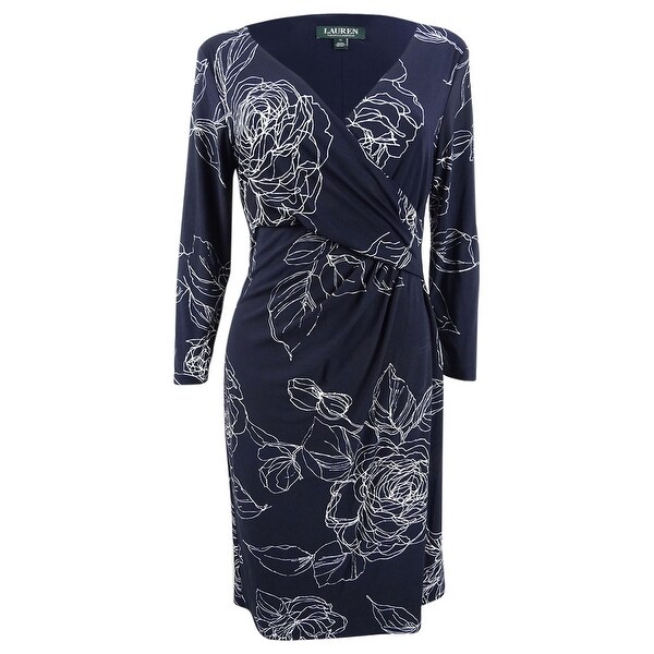 navy jersey midi dress
