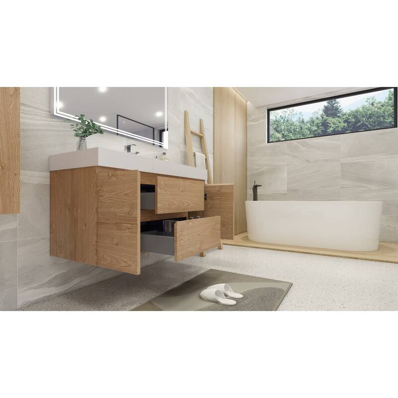 Baillie 60'' Wall-Mounted Vanity with Single Reinforced Acrylic Sink