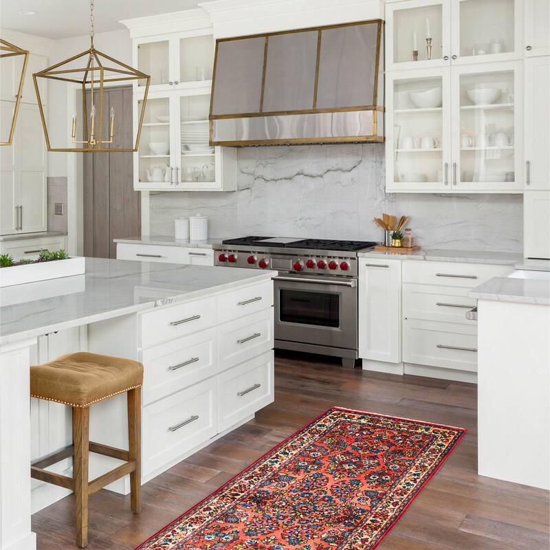 ECARPETGALLERY Hand-knotted Anadol Light Red Wool Rug - 2'4 x 7'7