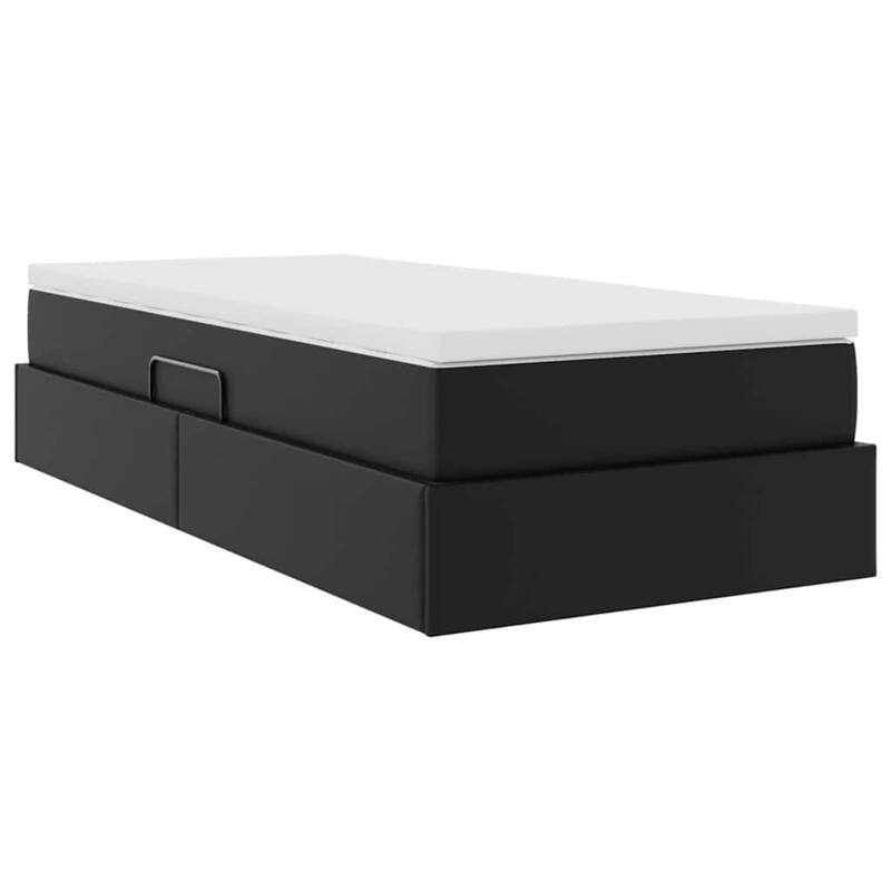 vidaXL Storage Bed with Mattress in Faux Leather