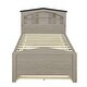 preview thumbnail 5 of 12, Gray Twin Size Wood Platform Bed with House-Shaped Headboard and Trundle