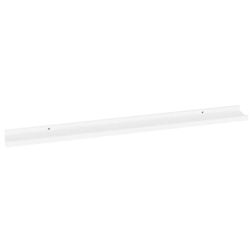 Yuli Modern Wall Shelf Set of 2, Raised Ledge Design, White MDF 39 Inch