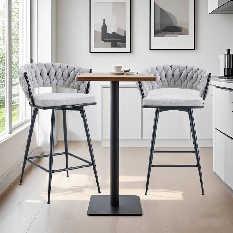 Swivel Bar Stools Side Chair Set of 2