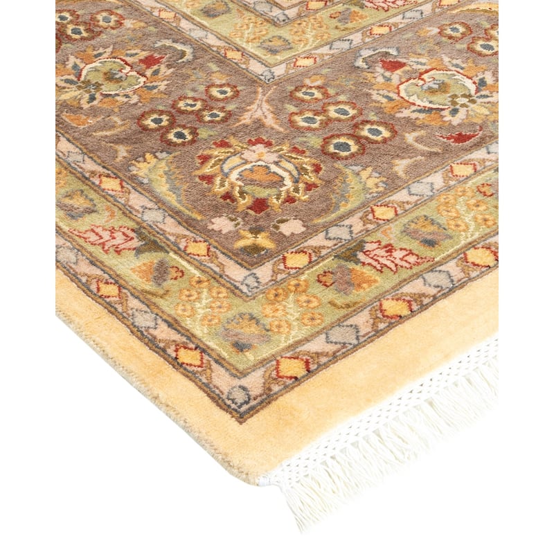 Overton Hand Knotted Wool Vintage Inspired Traditional Mogul Ivory Area Rug - 9 x 12