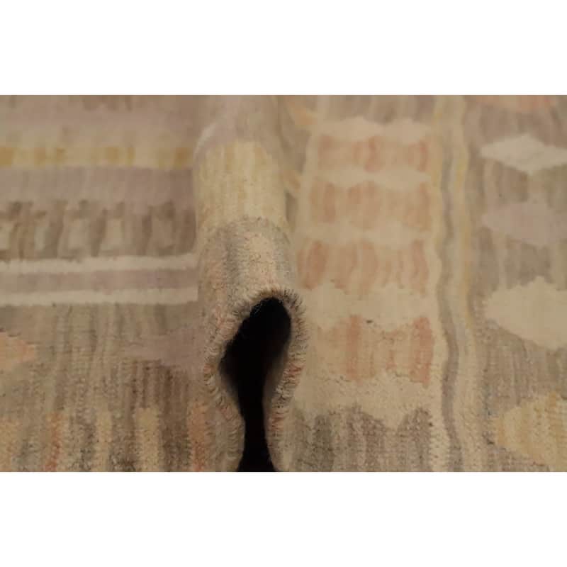 Hand Woven Oriental 100% Wool Carpet Southwestern Tribal Brown Kilim Area Rug - 5' 8'' X 4' 0''