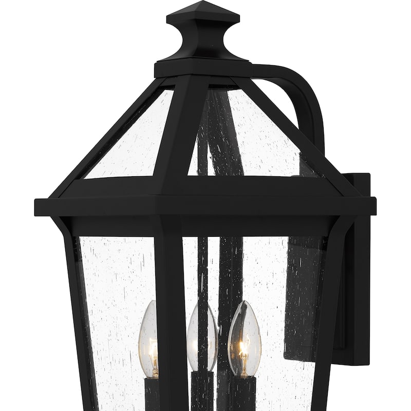 Boulevard 3-Light Matte Black Outdoor Wall Lantern