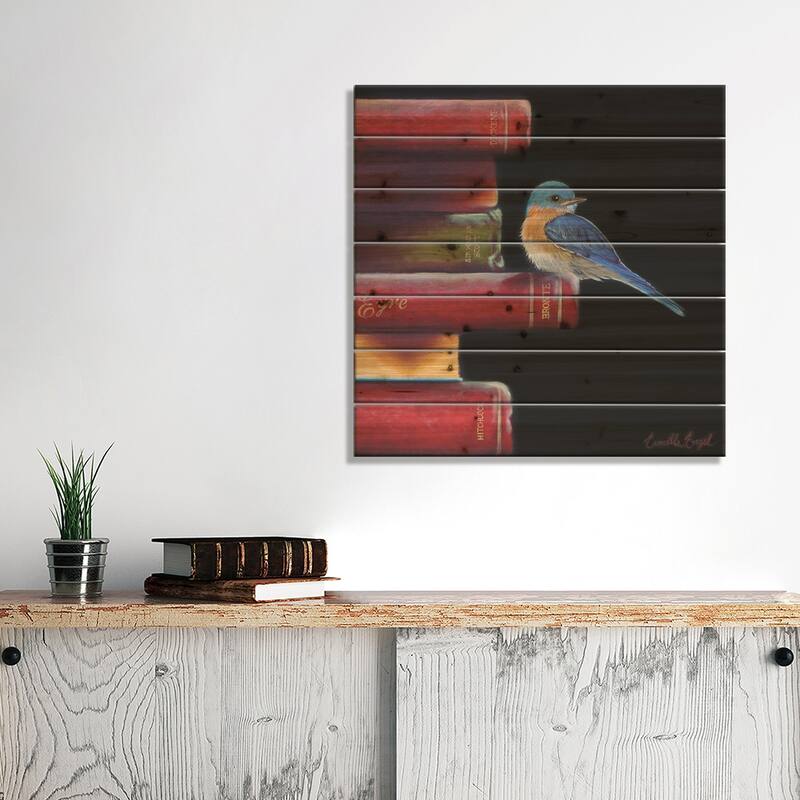 Got Book Worms?  Print On Wood by Camille Engel - Multi-Color