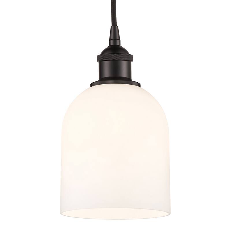 Innovations Lighting 616-1P 10 6 Bella Pendant Bella 6" Wide Cord-Hung - Oil Rubbed Bronze / Glossy White