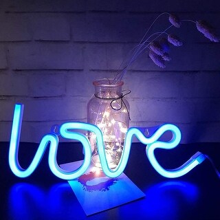 Love Neon Sign for Wall Décor Blue USB or Battery Decor Light LED Sign - Standard