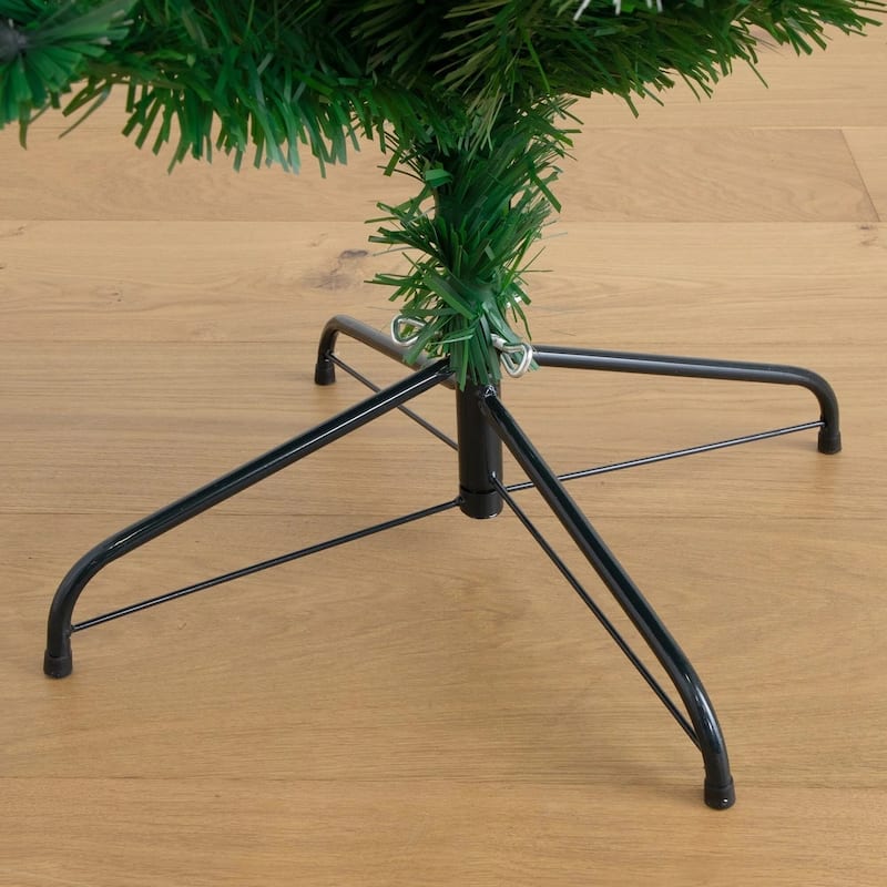 6' Pre-Lit Fiber Optic Artificial Christmas Tree, Multicolor LED Lights - 6 Foot