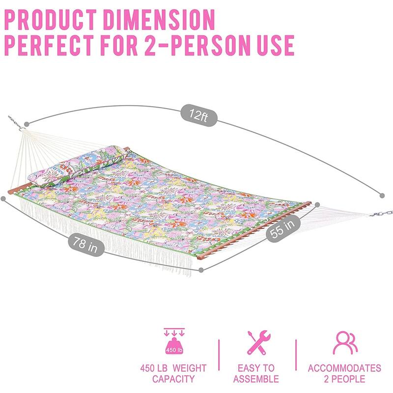 12 FT Double Quilted Fabric Hammock