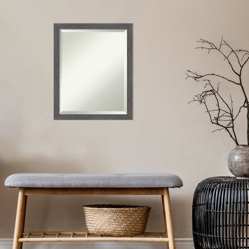 Beveled Bathroom Wall Mirror - Pinstripe Frame