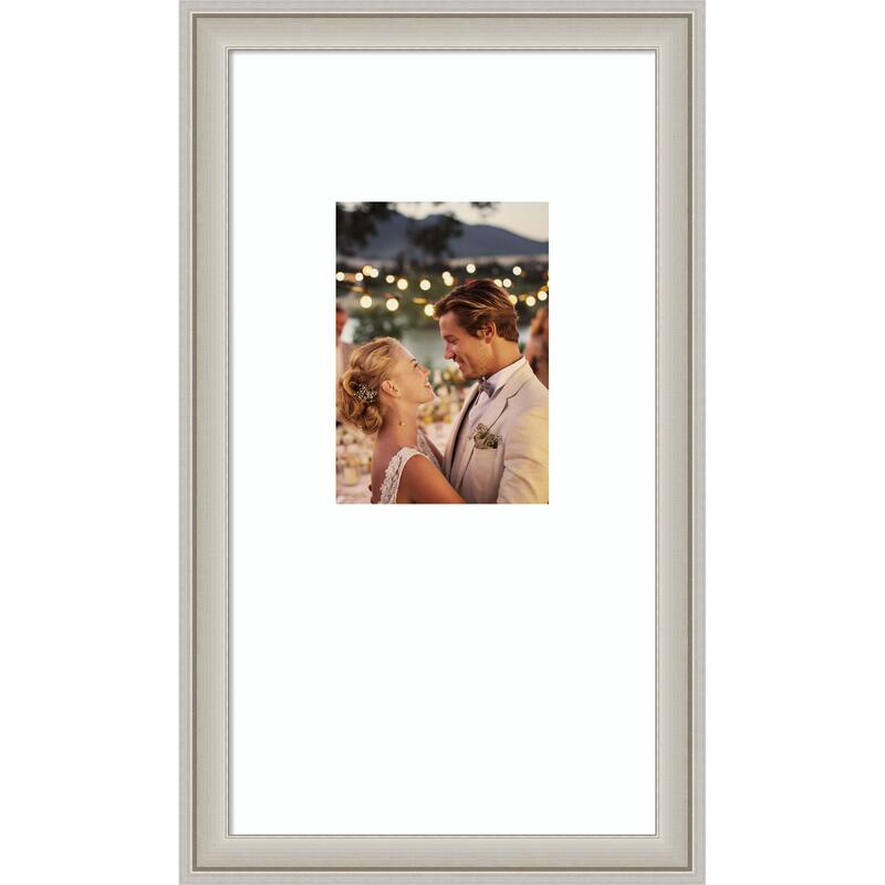 Florence Gold Framed Picture Frame, Photo Frame - 10x18 Matted White 5x7 - Florence Silver