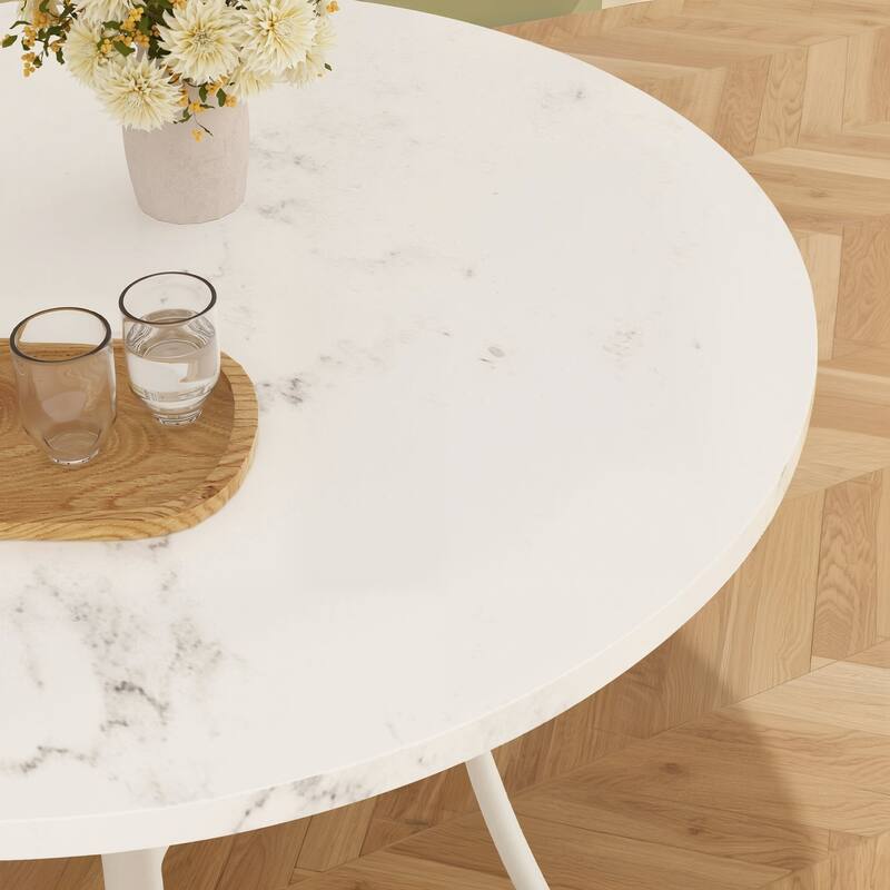 VECELO Round Dining Table and Chairs Sets 4 Colors Dining Table Set