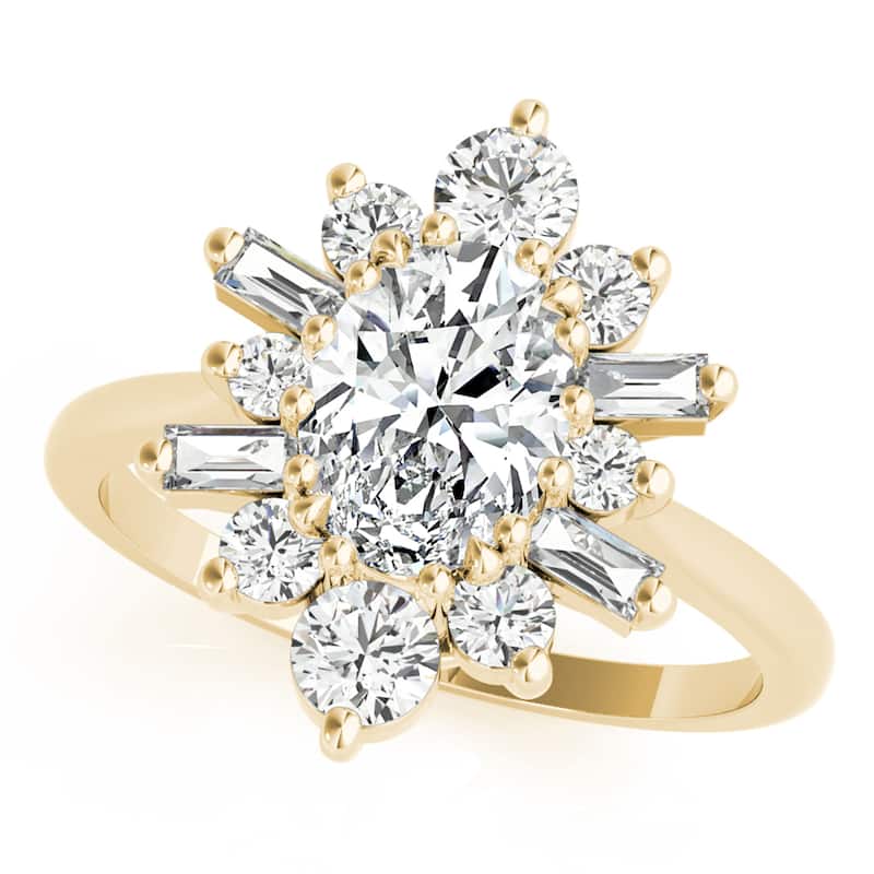 Auriya 14k Yellow Gold Lab Grown Oval Diamond Halo Engagement Ring 0.50 to 5.00 ct. tw. (F-G VS) - 2.50 ct. center - 4