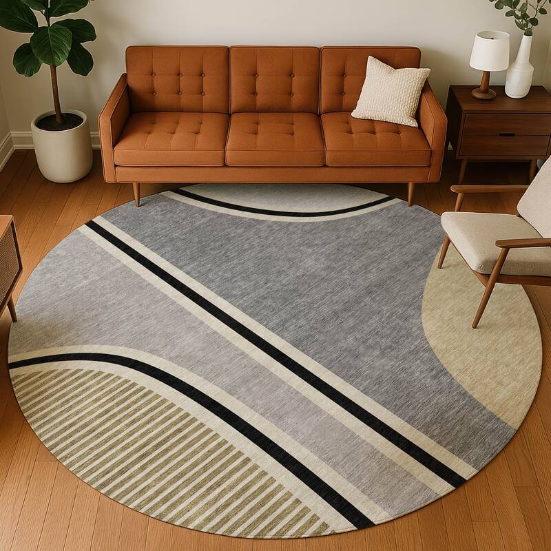 Machine Washable Indoor/ Outdoor Contemporary Keely Chantille Rug