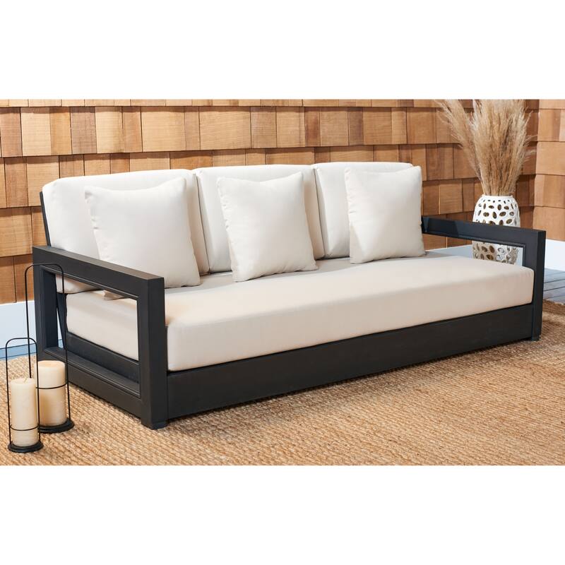 SAFAVIEH Couture Montford Brazilian Teak 3-Seat Bench - 77"W x 36"D x 27"H