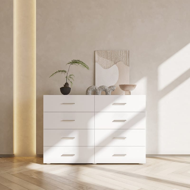 Space-saving 8-Drawer Double Dresser