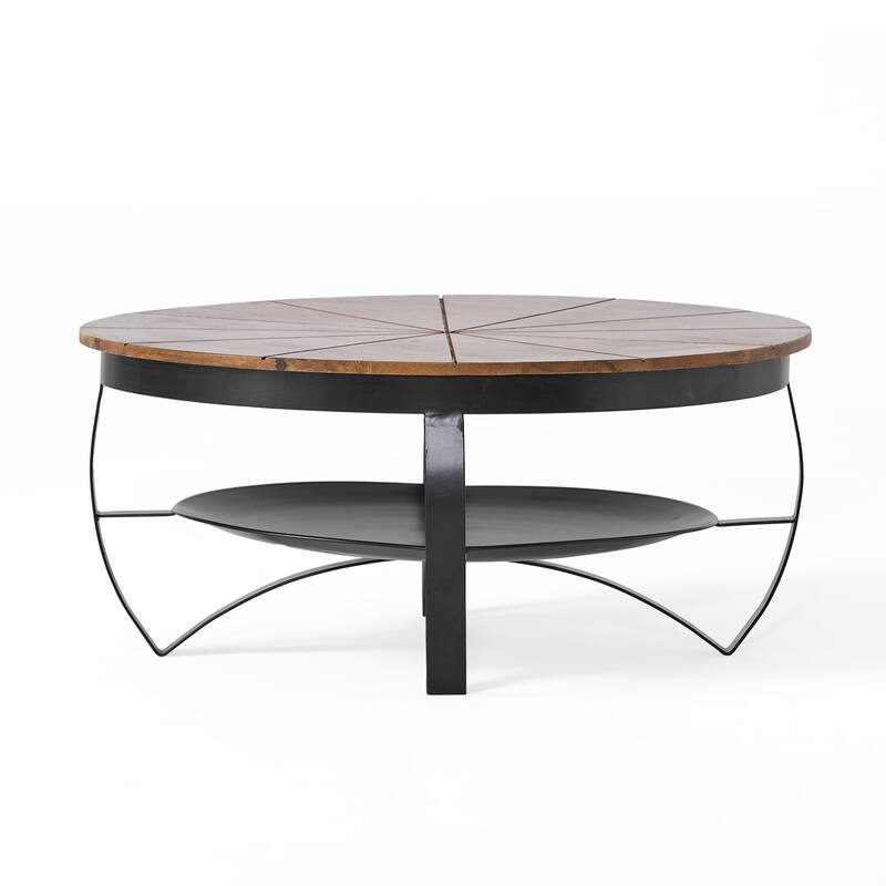 Handcrafted Boho Mango Wood and Iron Coffee Table