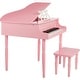 preview thumbnail 9 of 10, Hey Play Kids Piano - 30 Key Mini Grand Piano with Music Stand and Bench Pink