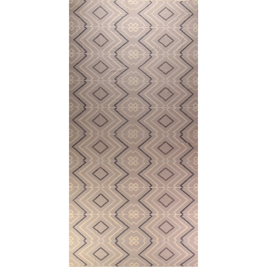 All-Over Kilim Durrie Oriental Large Area Rug Cotton Carpet - 10'5" x 23'5"