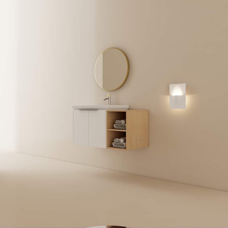 36 Inch Soft Close Doors Bathroom Vanity With Sink, and A Small Storage Shelves