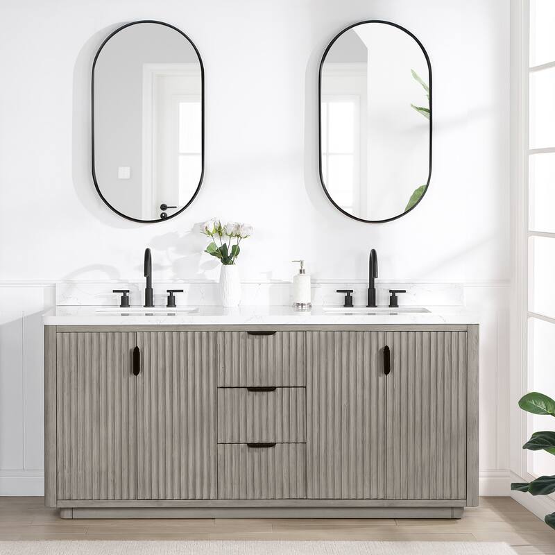 Cadiz Bath Vanity with Composite Stone Top and Mirror