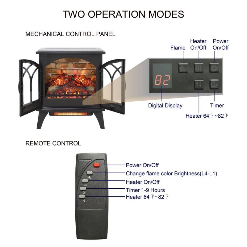 24 Inch 3D Infrared Electric Stove With Remote Control