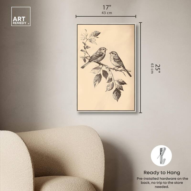 Pair of Finches II Canvas by Art Remedy