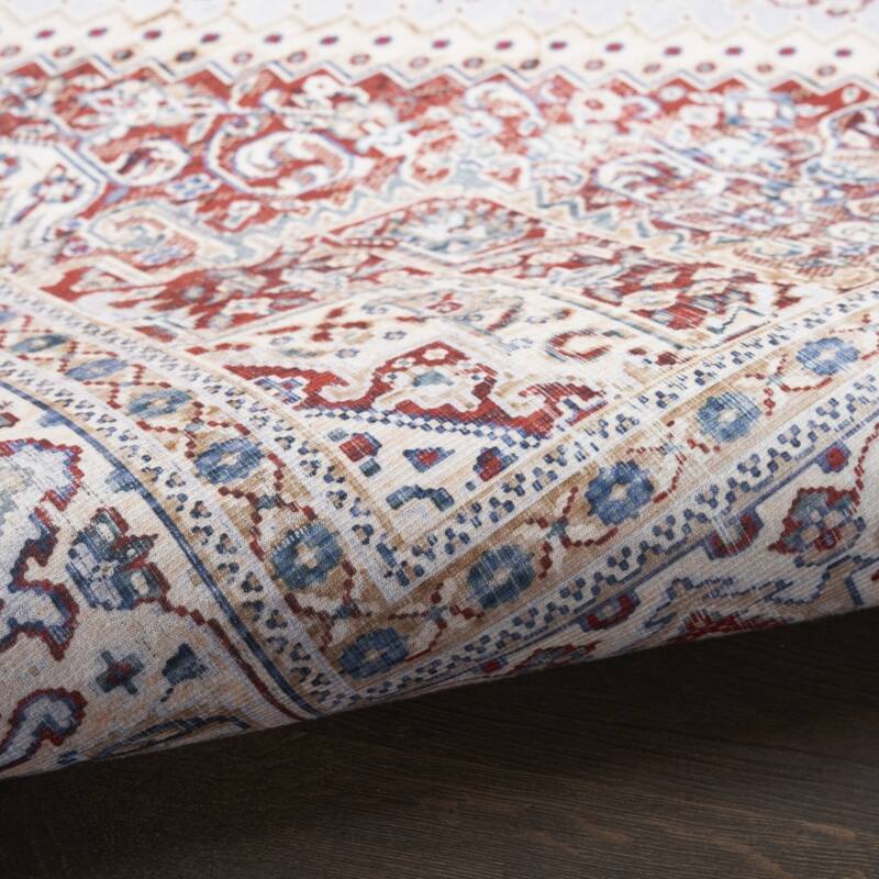 Ledol Power Loomed Distressed Floral Non Skid Stain Resistant Low Pile Area Rug By HomeRoots - 84' X '60' X '0.2