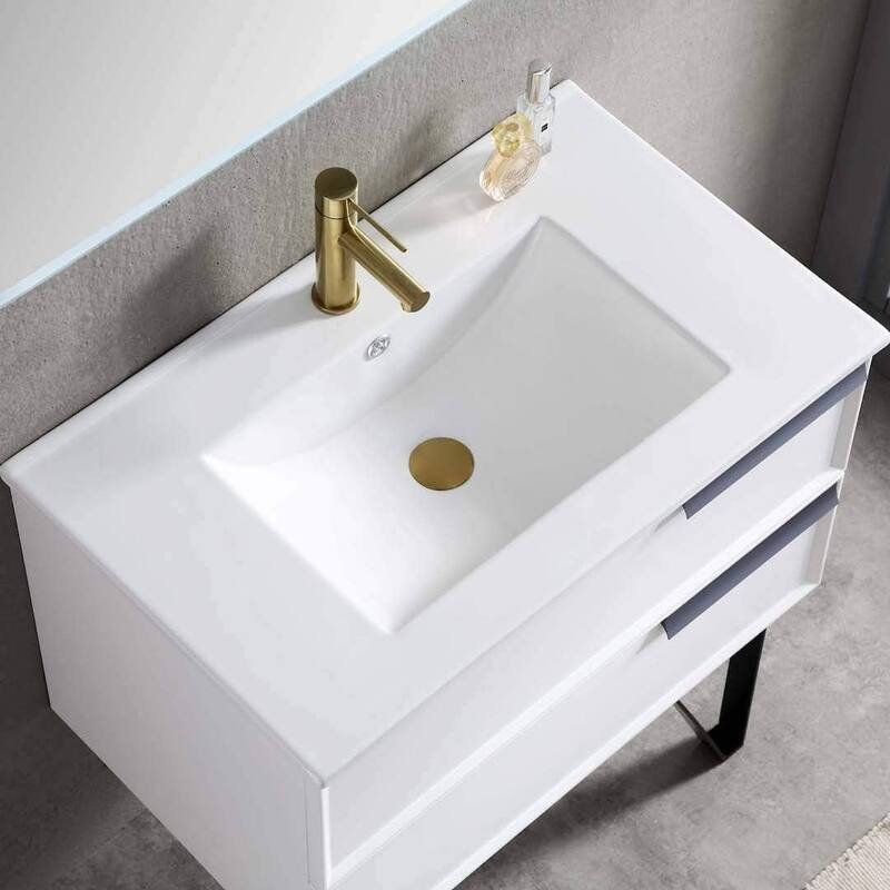 Blossom 30-Inch Bathroom Vanity with Ceramic Sink for Small Bathrooms
