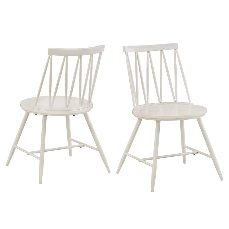 Truman Zigzag Low Back Windsor Classic Dining Chairs (Set of 2) by iNSPIRE Q Modern - White