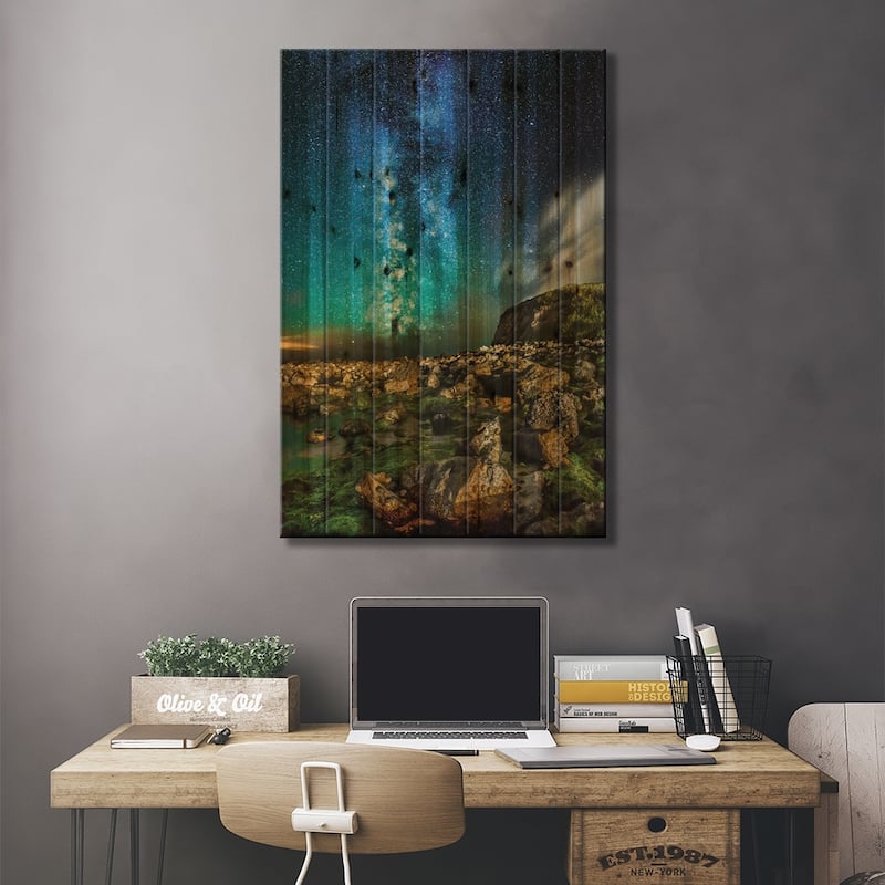 A Place To Think Print On Wood by Chad Powell - Multi-Color