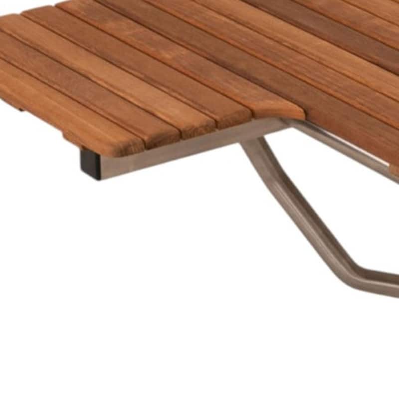 14" X 32" Brown Teak Rectangular Shower Bench