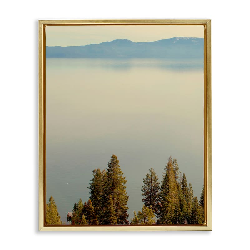 Stupell Pure Bliss Lake View Framed Floater Canvas Wall Art Design By Gemma Bardot - 25 x 31 - Gold