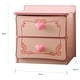 preview thumbnail 3 of 7, Telfs Transitional Pink Wood 2-Drawer Nightstand with Heart Drawer Pulls by Copper Grove