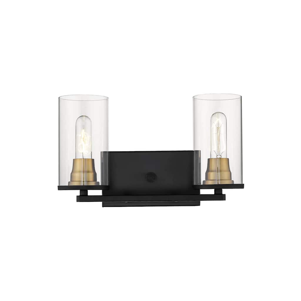 Millennium Lighting Pasadena 2 Light Matte Black/Heirloom Bronze Bathroom Vanity Light