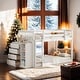 preview thumbnail 1 of 50, Luxury Twin over Twin Bunk Bed with 4 Drawers, 3 Shelves and Built-in Ladder for Maximized Space