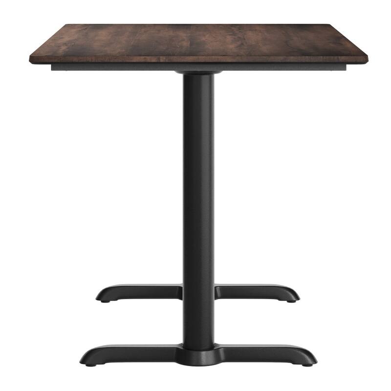 Commercial HPL Tabletop with Bar Height Dual T Bases - 48"W x 30"D x 29.5"H