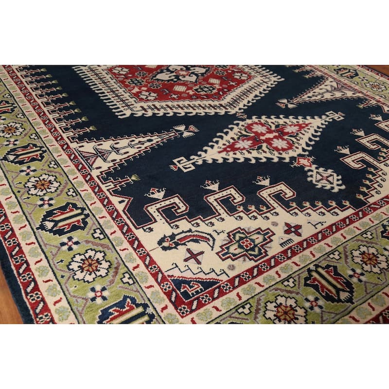 Dark Navy Blue Heriz Serapi Oriental Large Rug Handmade Wool Carpet - 9'8"x 13'10"