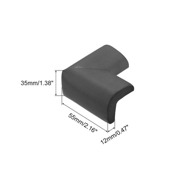 Corner Guards Edge Protectors, 12Pack Foam Bumper L Shape, 55mm, Black