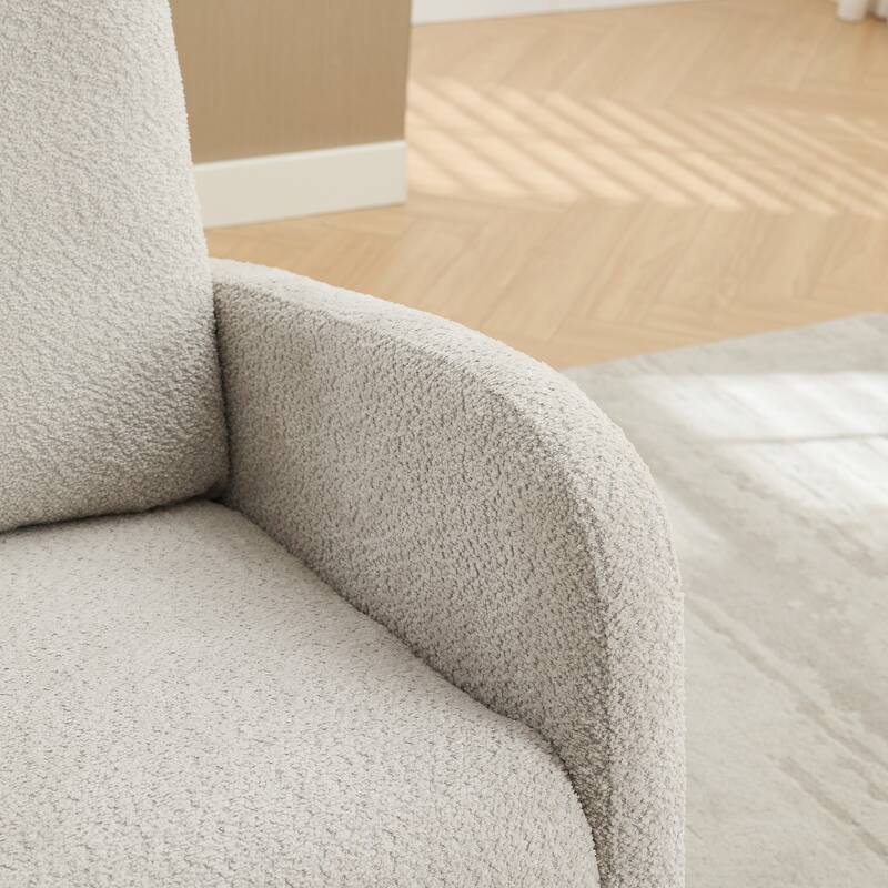 25.4" Boucle Rocking Chair with Footrest