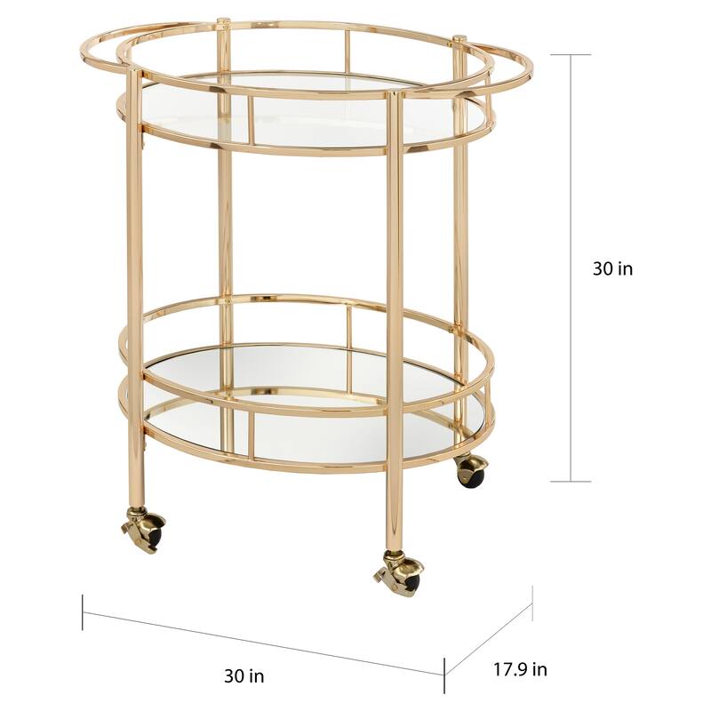 Lifestorey Devin Oval Metal Bar Cart