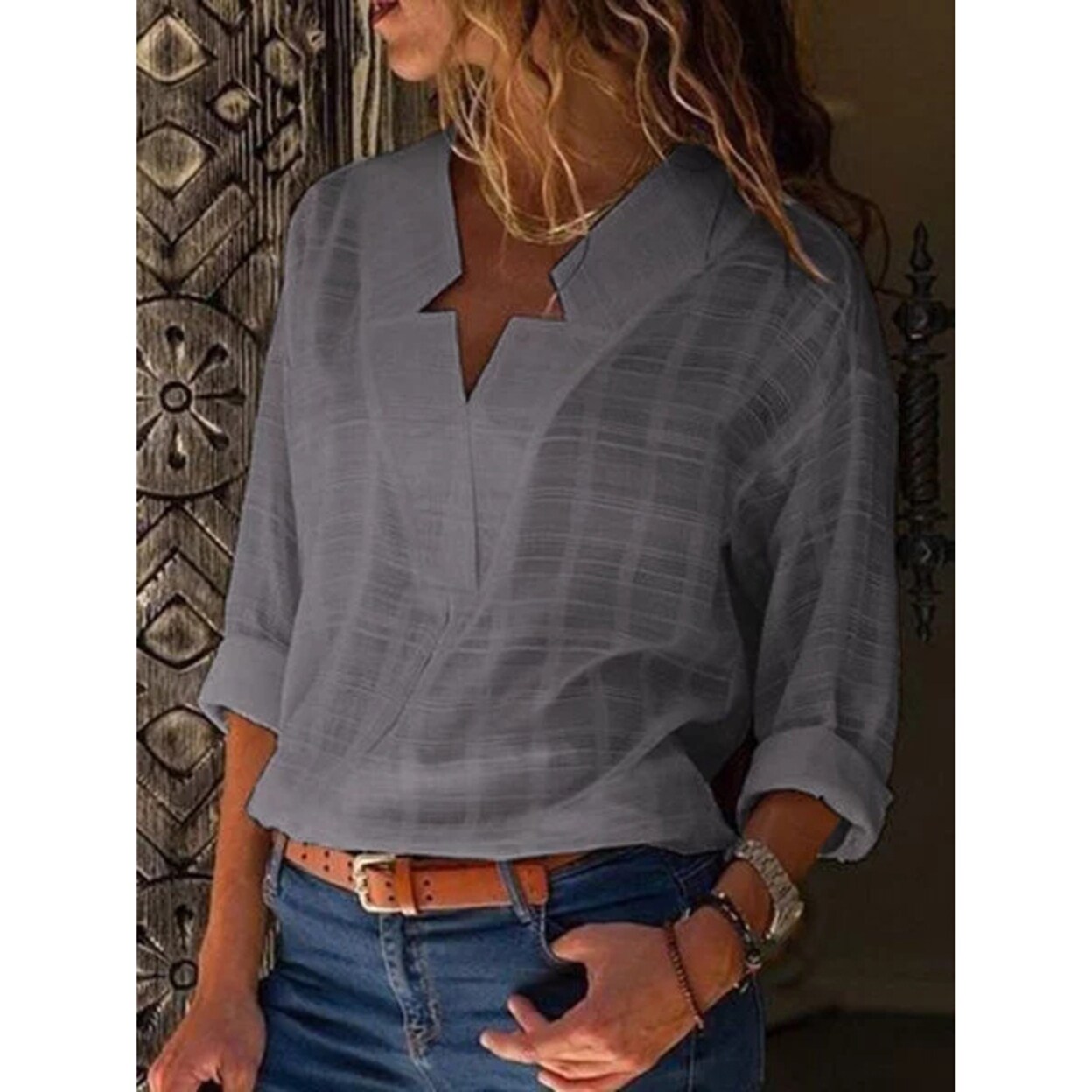 v neck blouse plus size