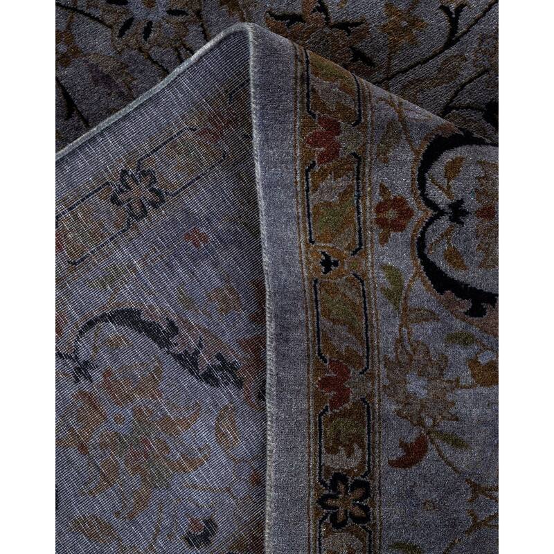 Overton Hand Knotted Wool Vintage Inspired Modern Contemporary Overdyed Gray Area Rug - 8' 1" x 10' 8"
