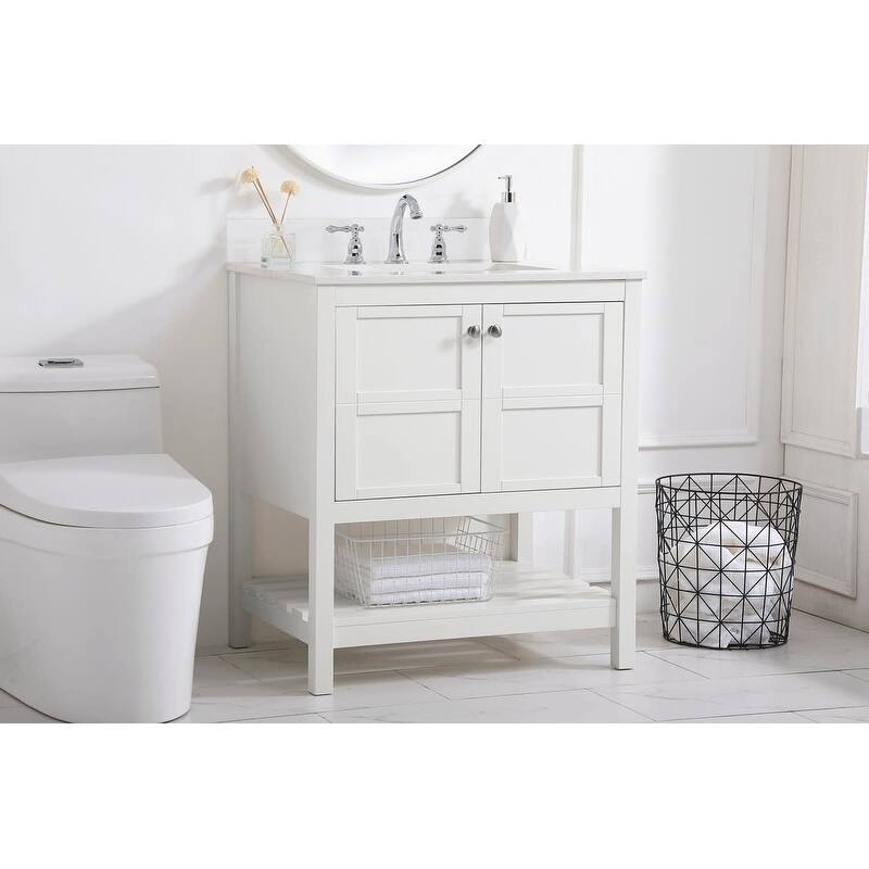Elegant Lighting VF16430 Theo 30" Free Standing Single Basin Vanity