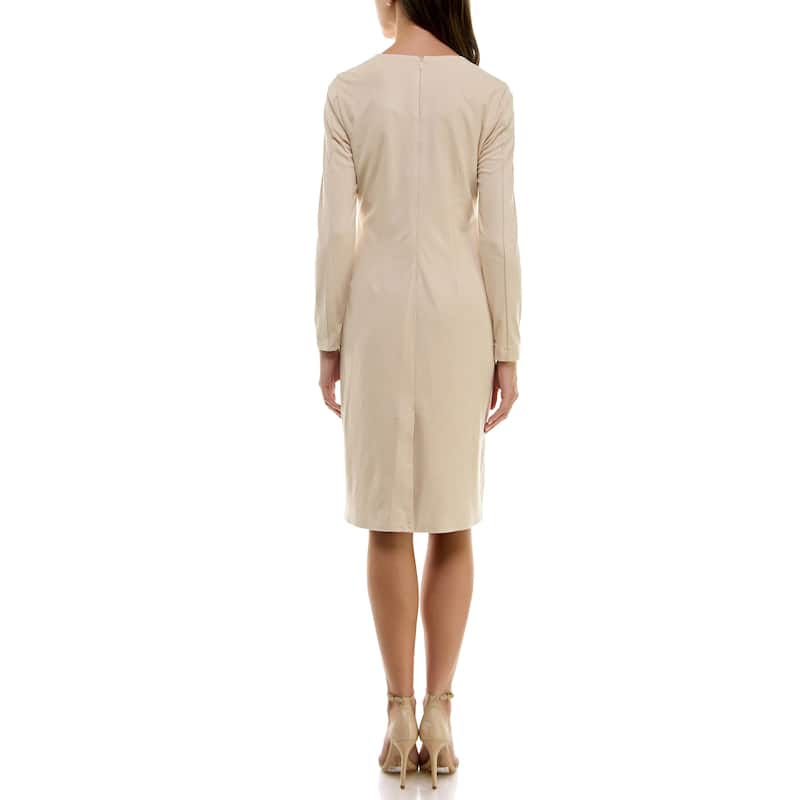 Nicole Miller Vegan Suede Twist Front Dress